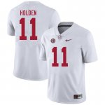NCAA Men's Alabama Crimson Tide #11 Traeshon Holden Stitched College 2020 Nike Authentic White Football Jersey WJ17F05JO